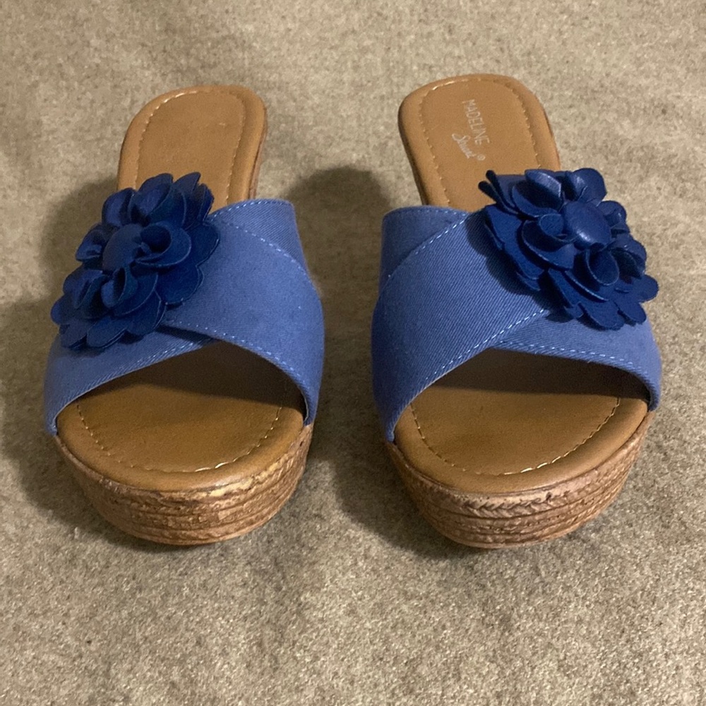 Madeline Stuart Truman Slip in Flower 4” Wedge Shoe Womens US 11 M